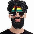 Rasta Wig Rasta Beard Bob Marley Mustache Party Glasses 27x18 cm