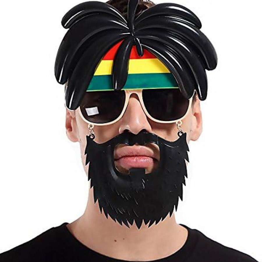 Rasta Wig Rasta Beard Bob Marley Mustache Party Glasses 27x18 cm