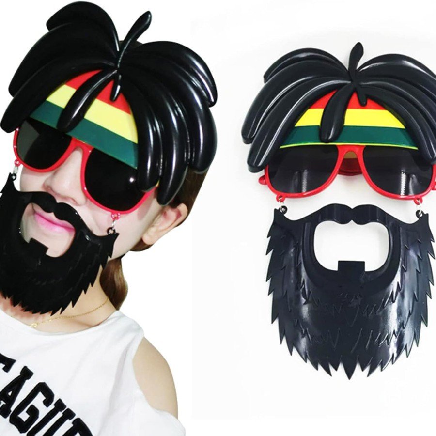 Rasta Wig Rasta Beard Bob Marley Mustache Party Glasses 27x18 cm