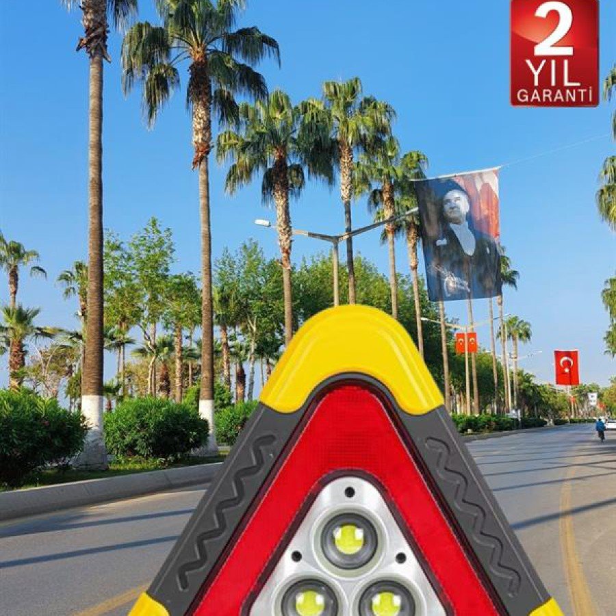 Reflector Solar Panel Solar Rechargeable Triangle Light Traffic Reflector Lantern