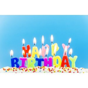 Colorful Happy Birthday Candle