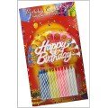 Colorful Candle White Happy Birthday Written Birthday Candle 12 Pieces