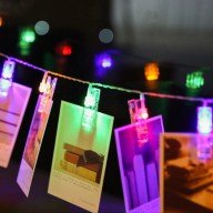 Colorful Illuminated Photo Album with Pegs 10 Pieces - RGB