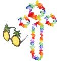 Colorful Pineapple Glasses, Crown, Necklace and Bracelet Set
