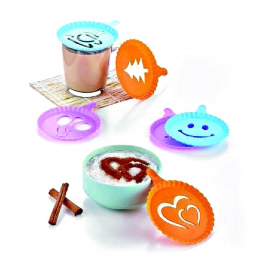 Colorful Coffee Decoration Templates - 4-Piece Magic Decoration Template
