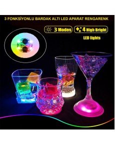 Colorful LED Light Coasters - Decorative (12 Pieces, Battery Operated)