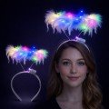 White Feather Tassel Party Crown with Colorful LED Lights