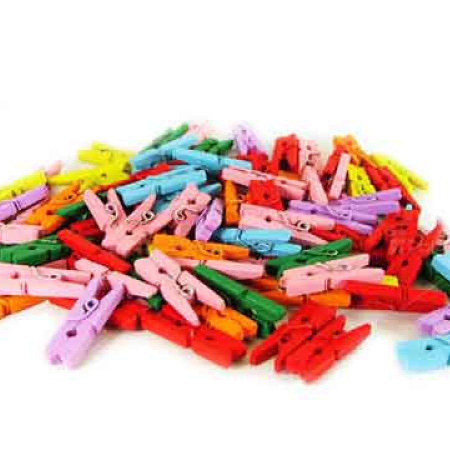 Colorful Mini Wooden Pegs (100 Pieces) Colorful Mini Wooden Pegs (100 Pieces)