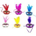 Colorful Feather Venetian Party Mask Mixed Color 12 Pieces