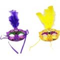 Colorful Feather Venetian Party Mask Mixed Color 12 Pieces
