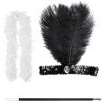 Retro Charliston White Otrish Accessory Set – 20 s 90 s Gatsby Costume Set