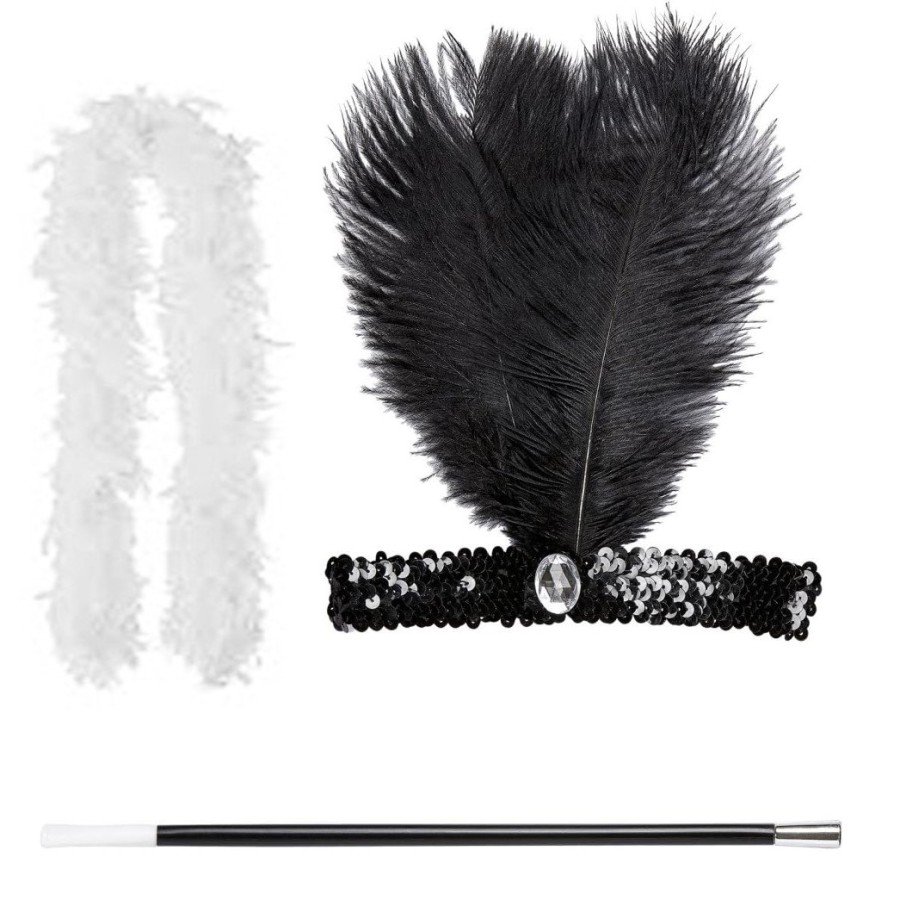 Retro Charliston White Otrish Accessory Set – 20 s 90 s Gatsby Costume Set