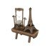 Retro Eiffel Tower and Hourglass Decorative Wooden Look Table Figurine