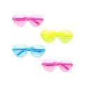 Retro Neon Highlighter Heart Shutter Glasses 12 Pcs – 80s 90s Party Style