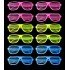 Retro Neon Highlighter Shutter Glasses 12 Pieces – 80s 90s Party Style