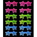Retro Neon Highlighter Star Shutter Glasses 12 Pieces – 80s 90s Party Style