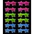 Retro Neon Highlighter Star Shutter Glasses 12 Pieces – 80s 90s Party Style