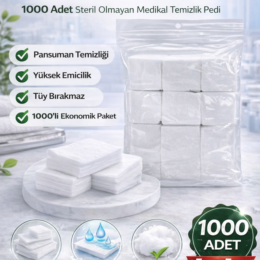 Nonwoven Spange 5x5 cm 4 Layer 1000 Pieces Non-Sterile Medical Cleaning Pad