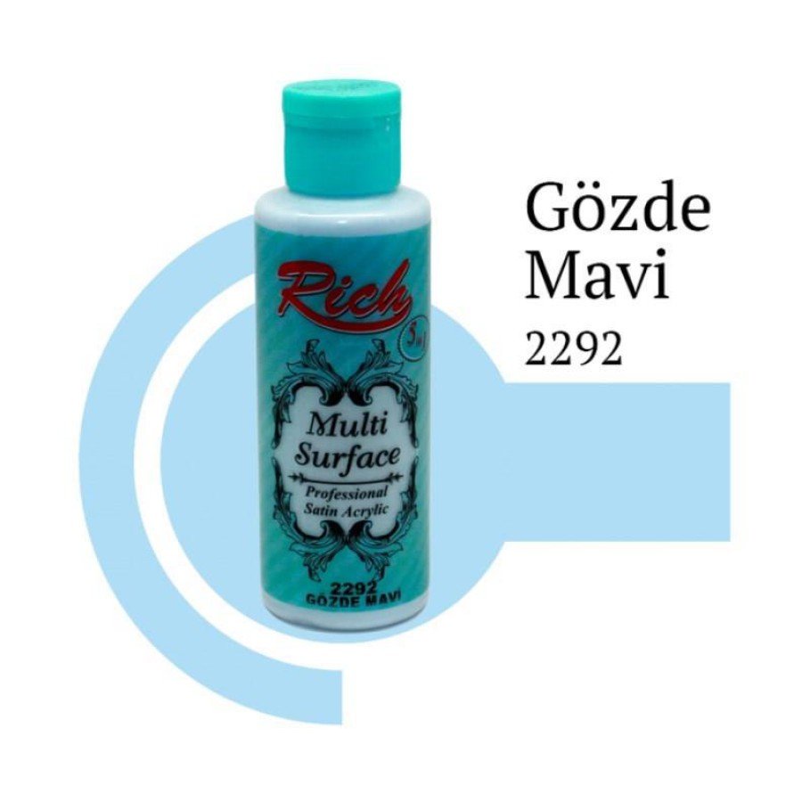 Rich Multi Surface 2292 Gözde Blue Acrylic Paint 120 cc Rich Multi Surface 2292 Gözde Blue Acrylic Paint 120 cc