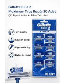 Razor Blue 2 Maximum Shaving Blades 10 Pieces Double Blade Disposable Men's Shaving Razor
