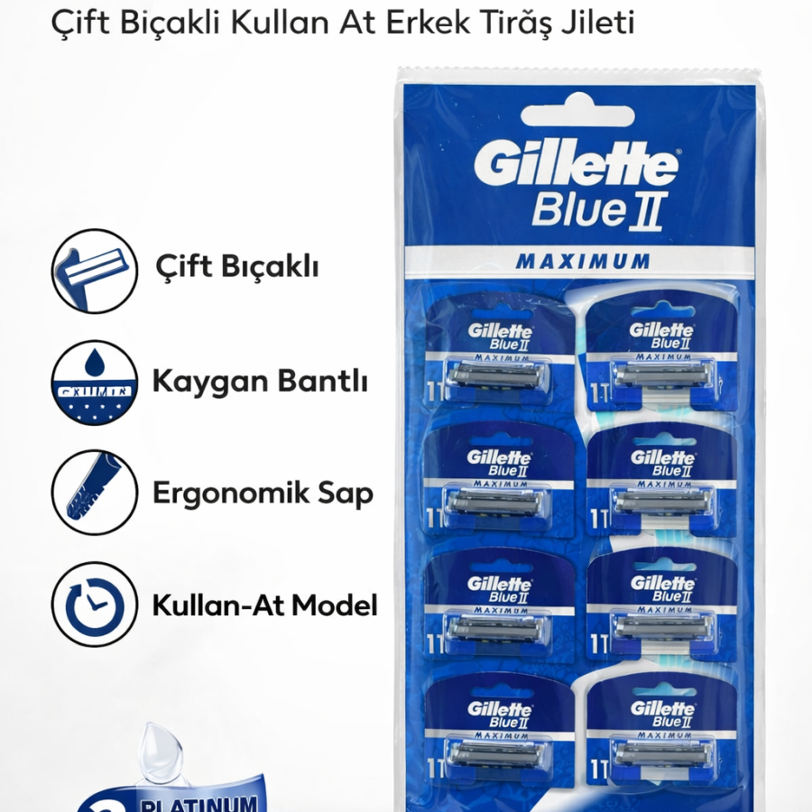 Razor Blue 2 Maximum Shaving Blades 10 Pieces Double Blade Disposable Men s Shaving Razor