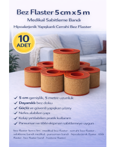 Cloth Patch 5 cm x 5 m Stabilizer Medical Tape Strong Adhesive 10 Pieces