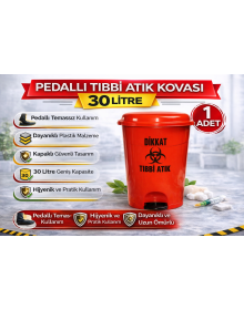 Pedal Medical Waste Bucket 60 Liters 1 Pedal Infected Waste Bucket with Cover
