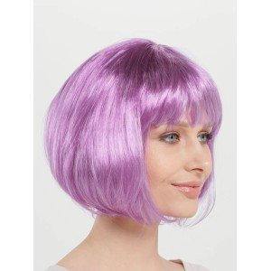 Rose Pink Color Straight Cut Blunt Party Wig Short Hair Extensions Rose Pink Color Straight Cut Blunt Party Wig Short Hair Extensions
