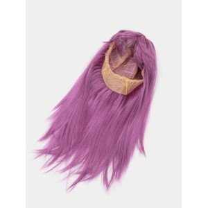 Rose Pink Color Straight Cut Long Party Wig Fake Hair