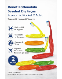 Banat Foldable Travel Toothbrush Economic Pocket 2 Portable Compact Design