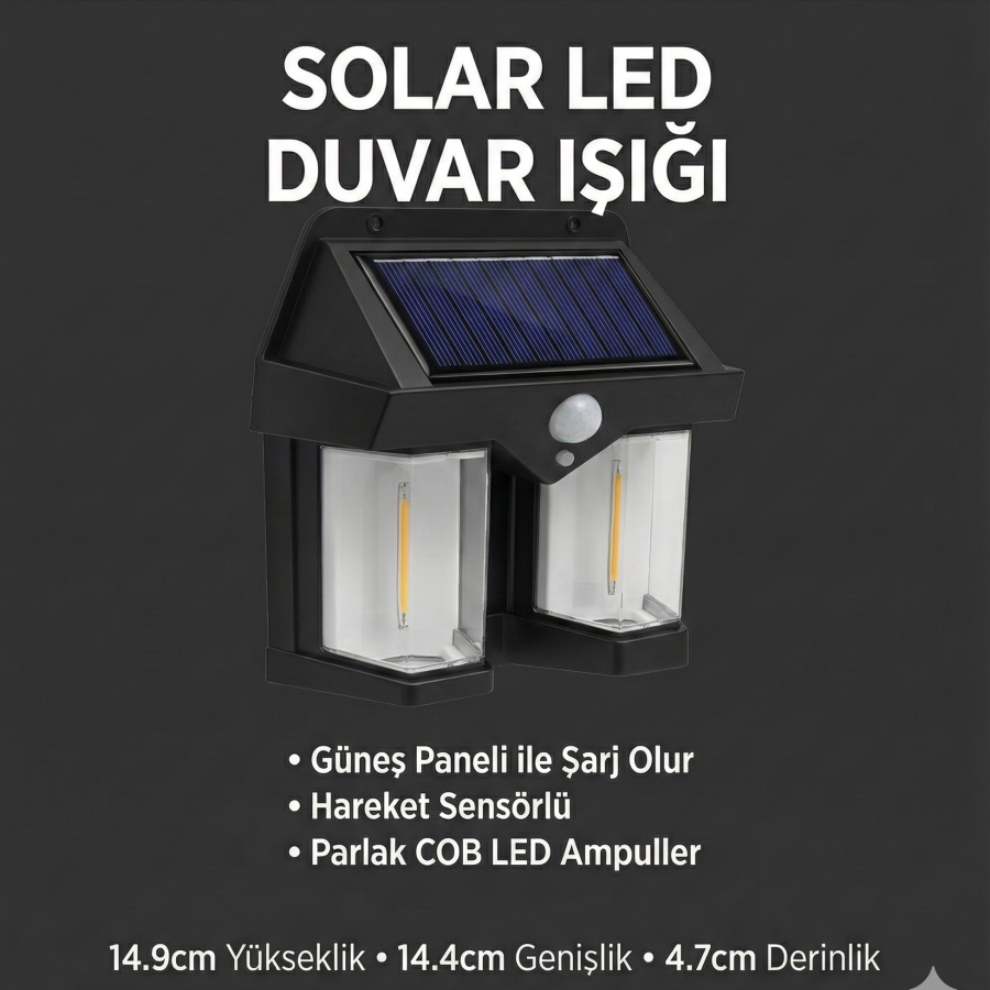 Rustik Ampul İkili Solar Duvar Aplik Güneş Enerjili Hareket Sensörlü Rustik Ampul İkili Solar Duvar Aplik Güneş Enerjili Hareket Sensörlü