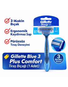 Razor Blue 3 Plus Comfort Razor 1 Piece - 3 Blade Ergonomic Handle Men's Razor