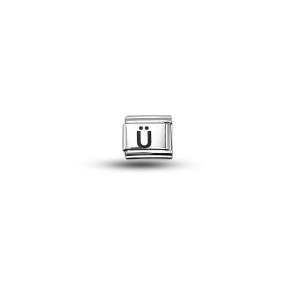 Nomination Bracelet Compatible Letter U Charm – Stainless Steel Letter Module – Personalized Bracelet Accessory