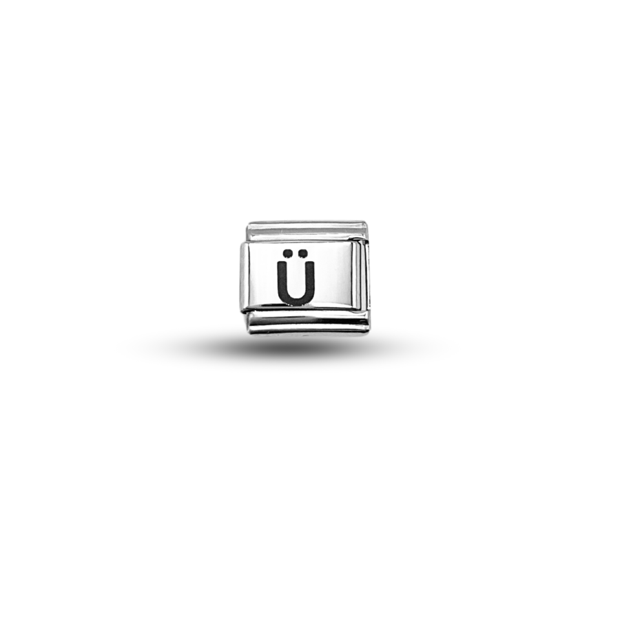 Nomination Bracelet Compatible Letter U Charm – Stainless Steel Letter Module – Personalized Bracelet Accessory