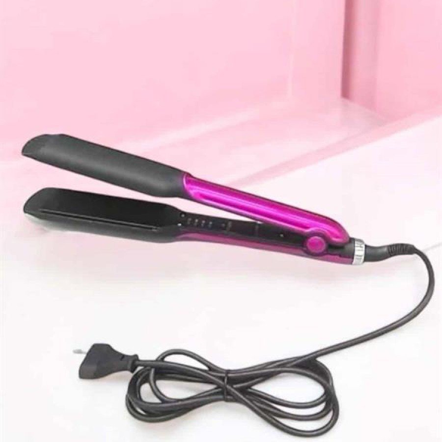 Hair Straightener Heat Adjustable Ceramic Coating Swivel Cord Anti-Frying