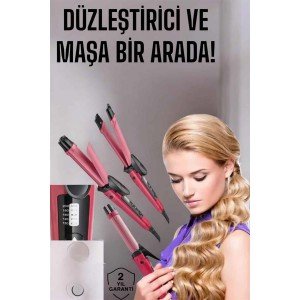 Hair Styler Straightener And Tongs Heat Adjustable