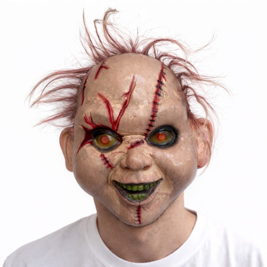 Haired Caki Green Eye Horror Mask – Realistic Stitched and Detailed Mask