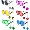 Swinging Disco Ball Glasses with Earrings Retro Hawaii 5 Colors 6 Pieces