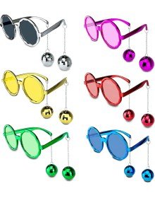 Swinging Disco Ball Earring Glasses Retro Hawaii 5 Colors 6 Pieces
