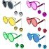 Swinging Disco Ball Earring Glasses Retro Hawaii 5 Colors 6 Pieces
