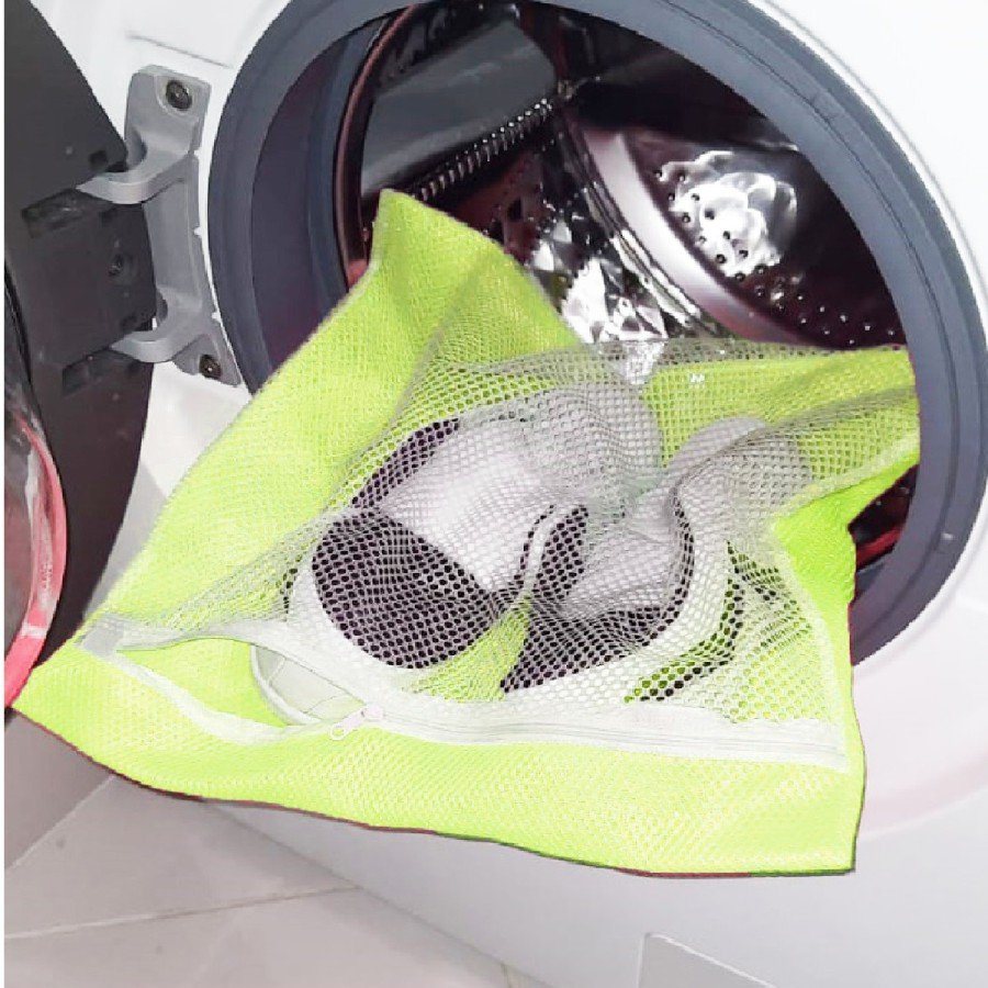 Yellow - Zippered - Delicate Laundry Slippers Shoes Washing Net Large Size