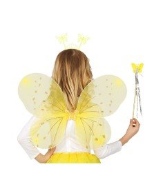 Yellow Butterfly Boy-Girl Set – 50 cm Butterfly Wing, Crown and Scepter