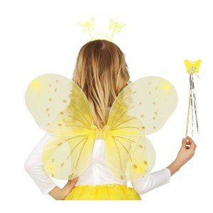 Yellow Butterfly Boy-Girl Set – 50 cm Butterfly Wing, Crown and Scepter
