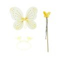 Yellow Butterfly Boy-Girl Set – 50 cm Butterfly Wing, Crown and Scepter