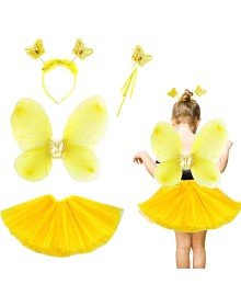 Yellow Butterfly Costume Kids - Yellow Butterfly Costume Accessory Set 4 Pieces