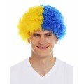 Blonde Navy Blue Curly Afro Bonus Wig Fan Bonus Hair