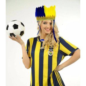 Yellow Navy Blue Fan Feather Headband Yellow Navy Blue Fan Feather Headband