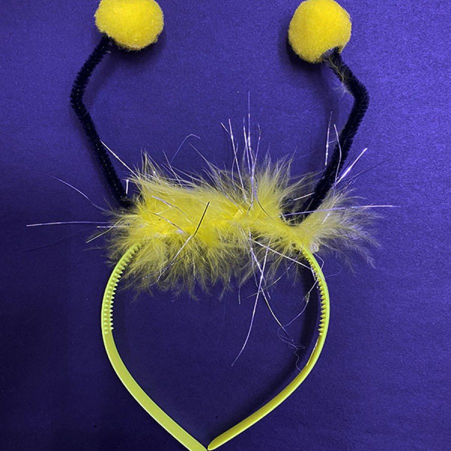 Plastic Bee Yeast Crown for Shows with Yellow Pompom Plastic Bee Yeast Crown for Shows with Yellow Pompom