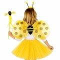 Yellow Color Bee Wing Costume Set (Tutu, Wing, Crown, Wand)