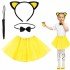 Yellow Skirt Cat Costume Set (Tutu, Crown, Bow Tie, Tail)